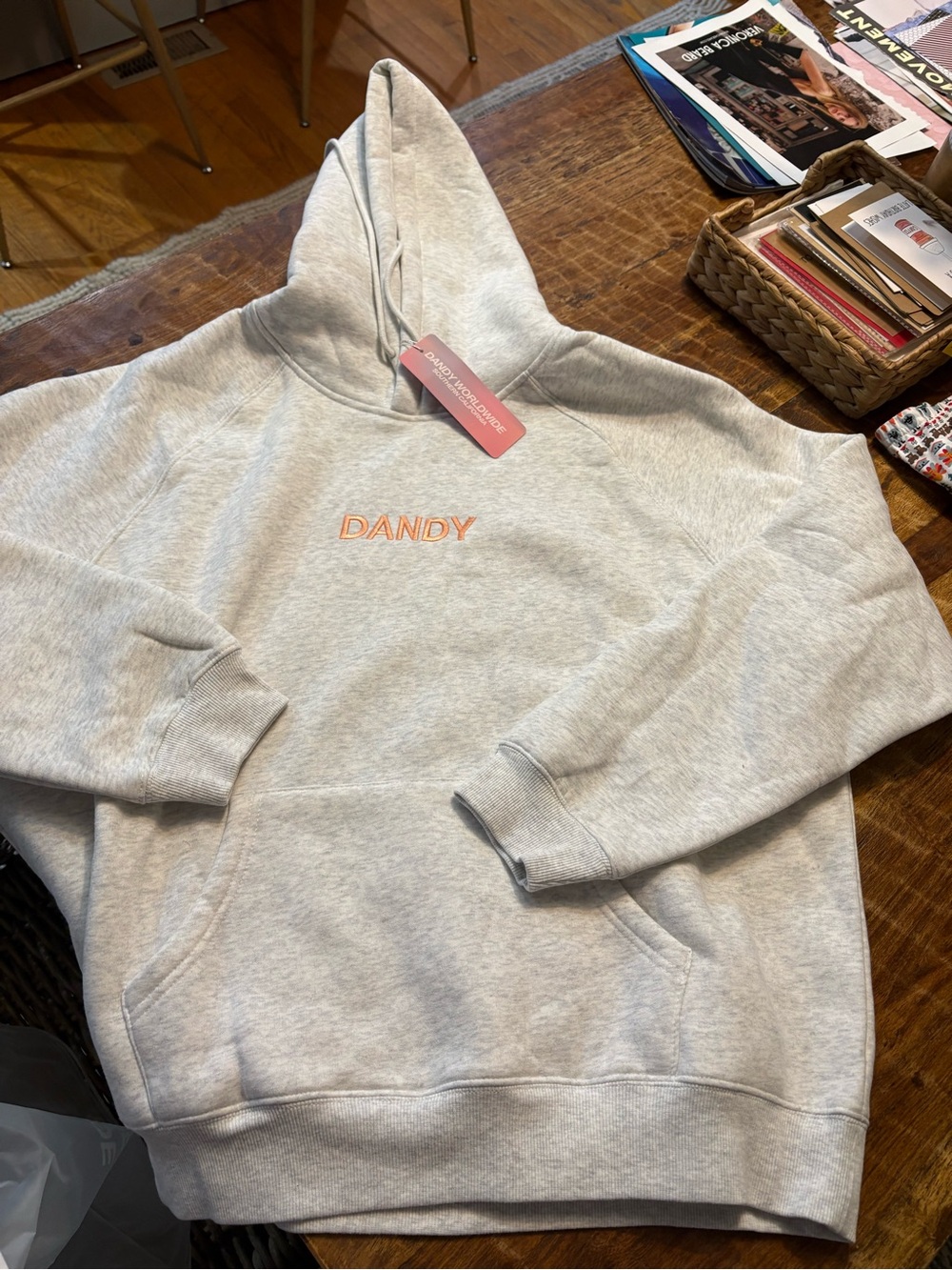 Dandy "Let's Watch the Sunset" Oversized Lux Hoodie in Heather Gray - size large
